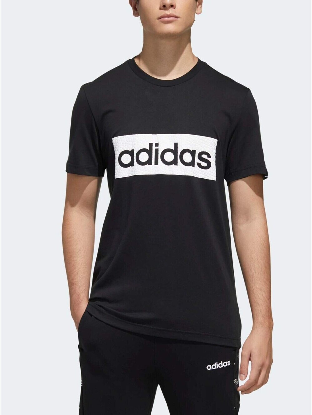 Adidas Men's Puffed Box T-Shirt Black/White Size S